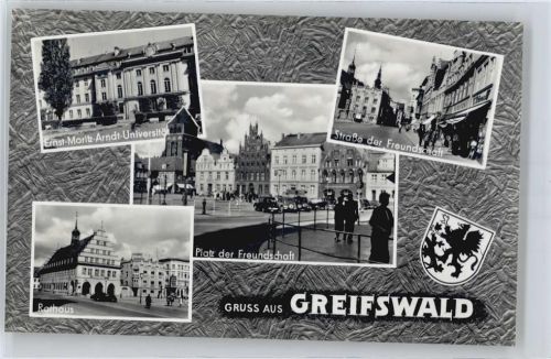 Greifswald Straße der Freundschaft Universität Platz Rathaus Fußgänger Auto