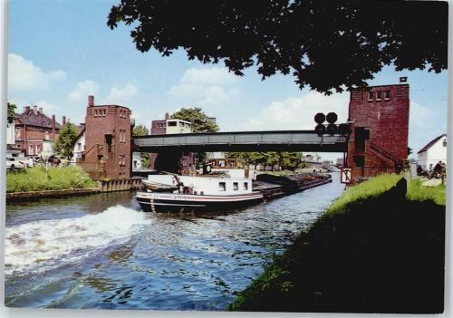 Oldenburg Kanal Schiff Amalienbrücke Frachter Bremen