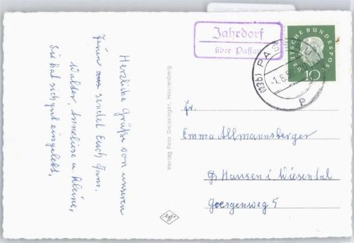 Jahrdorf Landpoststempel, Hauzenberg