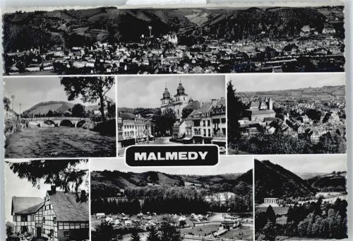 Malmedy Fluss, Brücke, Gasthaus, Platz, Luftaufnahmen