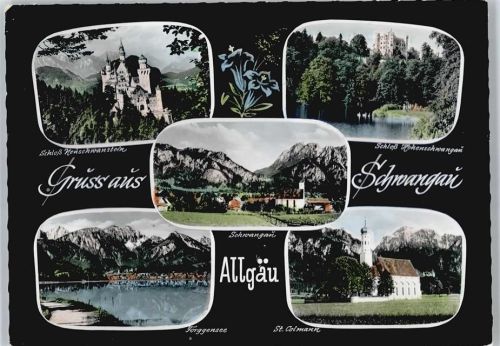 Schwangau Schloß Neuschwanstein, Schloß Hohenschwangau, Forgensee, St. Colmann