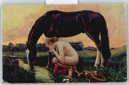 E.Horst , an der Quelle , Erotik Künstler