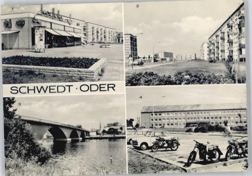 Schwedt Schule, Oderbrücke, Marchlewskiring, Kaufhalle