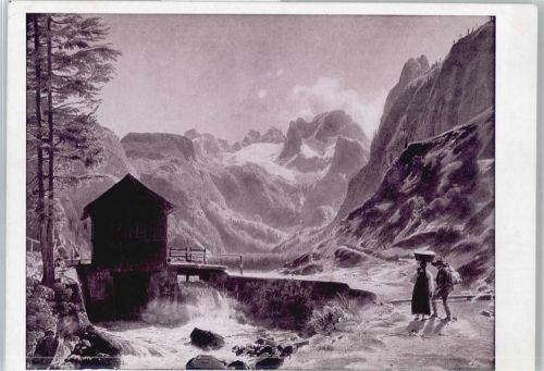 Wien Künstlerkarte, Fluss, Berglandschaft