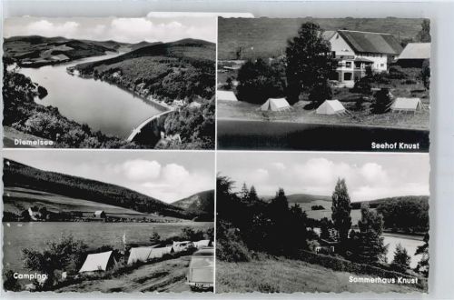 Diemelsee See Zelt Haus Baum Camping Feld