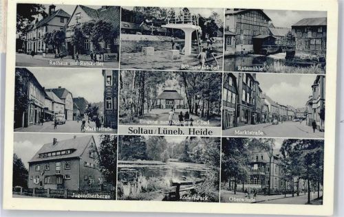 Soltau Rathaus, Schwimmbad, Marktstraße, Jugendherberge, Ratsmühle, Schule