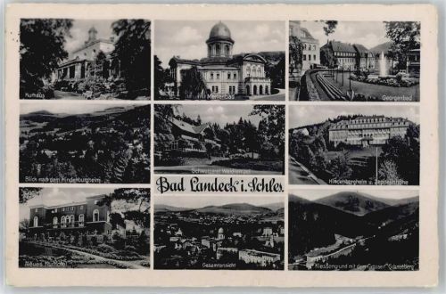 Bad Landeck Kurhaus, Kurhotel, Georgenbad, Marienbad, Hindenburgheim, Schweizerei Waldtempel