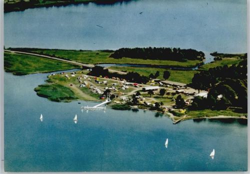 Haddeby Fliegeraufnahme, Campingplatz am Ufer der Schlei