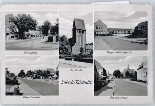 Kücknitz Kirchplatz, Kirche, Schule. Josephstraße, Hauptstraße