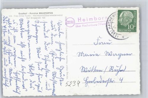 Heimborn Landpoststempel , Gasthaus Pension Malepartus