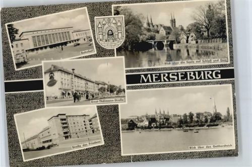 Merseburg Bahnhof, Ernst-Thälmann-Straße, Straße des Friedens, Schloss, Teilansicht