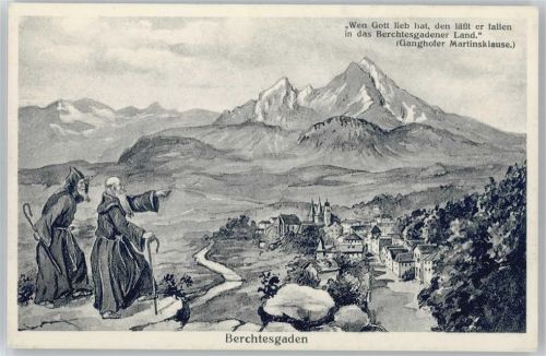 Berchtesgaden Künstlerkarte Gesamtansicht