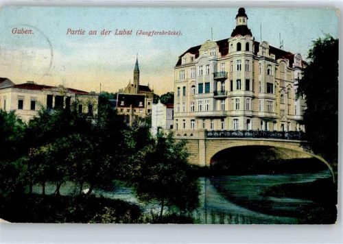 Guben Partie an der Lubst, Jungfernbrücke