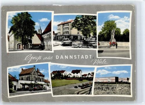 67125 W6701 Dannstadt Gebrauchsspuren Kriegerdenkmal , Hauptstrasse , Marke entfernt