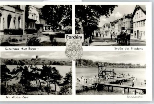 Parchim Kulturhaus Kurt Bürger, Straße des Friedens, Wocker-See, Badeanstalt