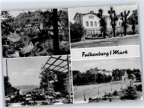 Falkenberg Teilansicht, FDGB-Erholungsheim Zum Falken, HOG Carlsburg, Karl-Marx-Straße