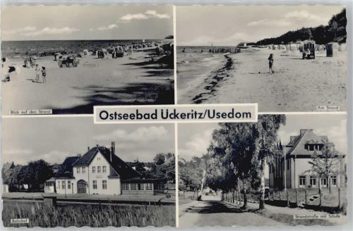 Ückeritz Strand, Bahnhof, Strandstraße mit Schule