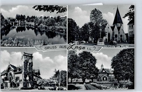 Lage Partie an der Werre, Kirche, Marktplatz, Wilhelmsburg, Bahnhof