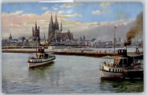 Köln Stadt Teilansicht, Dampfer