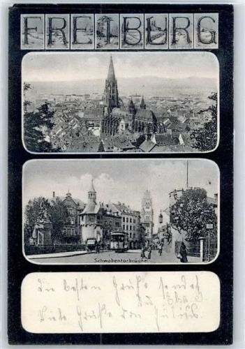 Freiburg Gesamtansicht, Schwanentorbrücke