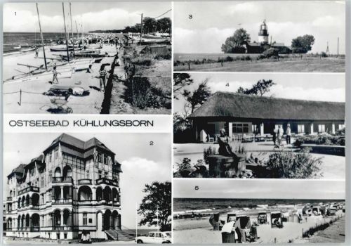 Kühlungsborn Hafen, Strand, FDGB-Erholungsheim Schloss am Meer, Konzertgarten