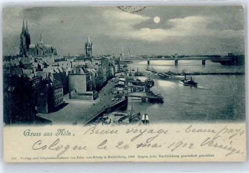 Köln Stadt Teilansicht, Rheinansicht, Dom