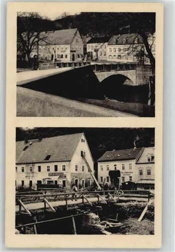 Kurort Berggießhübel 1927 Brücke vor und nach Unwetter