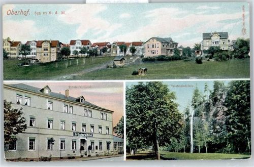 Oberhof Teilansicht, Trösters Hotel, Tiefsteinfelsen