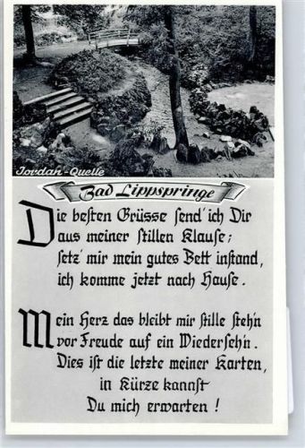 Bad Lippspringe Jordan-Quelle, Gedicht
