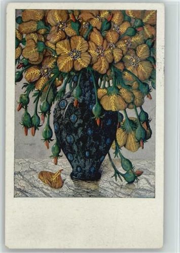 1920 sign Carl Strathmann Serie 595 Riesenblumen Vase