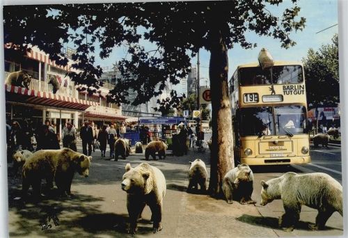 Berlin Mitte 1993 Bären Doppeldecker Bus