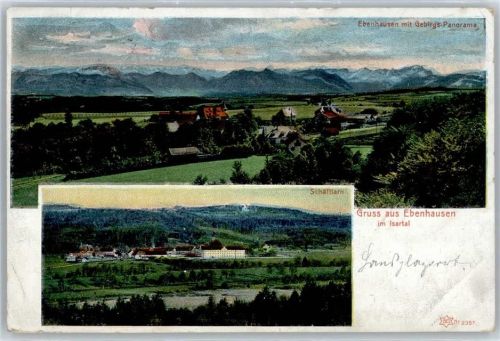 82067 W8026 Ebenhausen , Isartal - Gesamtansicht, Isartal