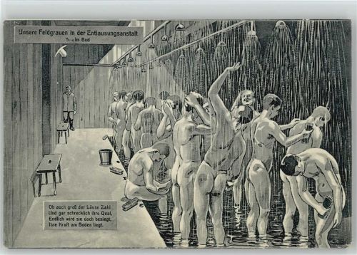 Läuse - Nr. 506 Entlausungsanstalt Serie, Im Bad - Verlag Hüglin & Fischer Soldatenleben