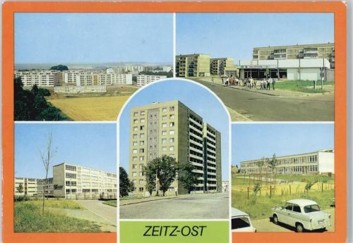 Zeitz Neubauten Kaufhalle Oberschule Fliegerkosmonaut Sigmund Jähn Waleri Bykowski Hochhaus Käthe-Niederkirchner-Straße Kinderkombination IV