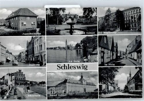 24837 W2380 Schleswig - Jugendherberrge, Stadtweg, Schleihalle, Schloss Gottorf, Regierung, St. Johanniskloster