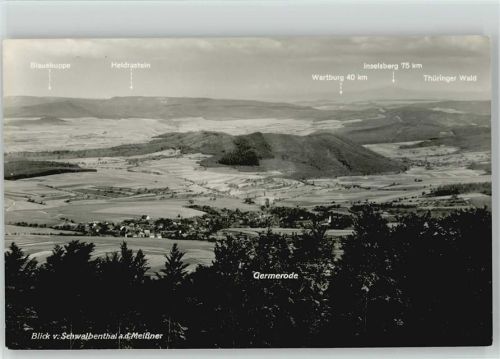 Eschwege Blick vom Schwalbenthal a.d. Meißner