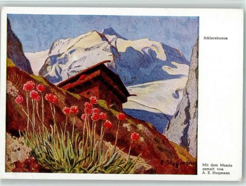 Schlernhexen, mit dem Munde gemalt - sign Stegmann