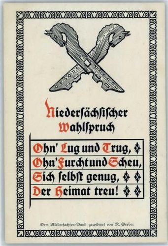 Gerber, R. , Niedersachsen Bund , Spruch