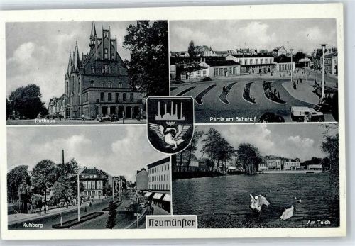 Neumünster Rathaus, Kuhberg, Bahnhof, Am Teich, Wappen