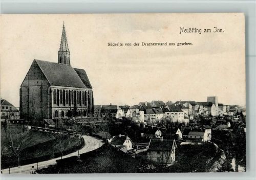 Neuötting Dom Südseite von der Drachenwand aus gesehen