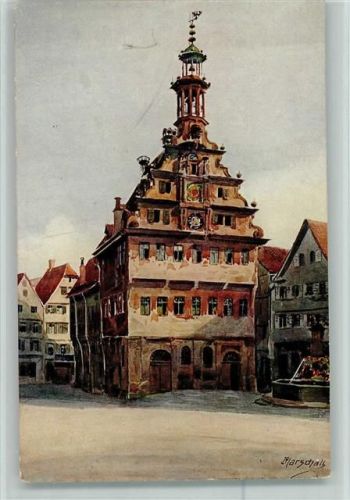 Esslingen das Alte Rathaus sign. Marschall