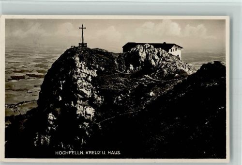 Hochfelln Gipfelkreuz - Berghütte 1936 Foto AK