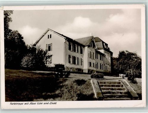 Au Bibel- und Erholungseheim Hohegrete Parktreppe mit Haus Eiche und Linde