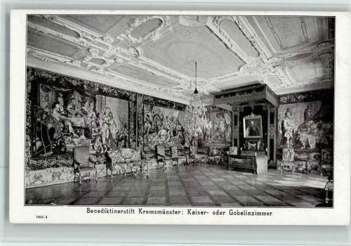 Kremsmünster Benediktinerstift Kaiser- oder Gobelinzimmer Innenaufnahme