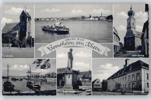 Gernsheim Hafen , ev..Kirche , Stadthaus