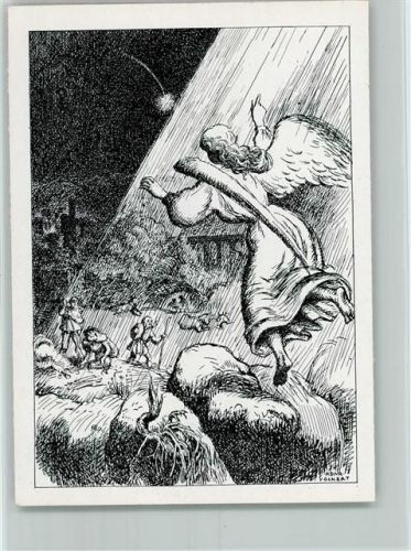 sign Konrad Volkert - Verkündigung an die Hirten - christliches - Nr. 18 Verlag Mendelsohn