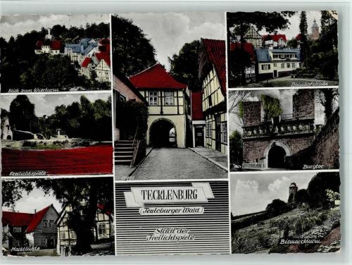 Tecklenburg 1961 Wierturm Freilichtspiele Marktlinde Legge Bahnhofstraße Burgtor Bismarckturm