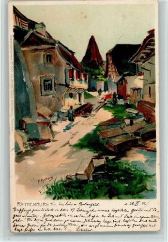 Rothenburg 1901 Teilansicht sign. F. Ratberg