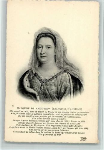 ND Phot. Nr. 77 Marquise de Maintenon Francoise D'Aubignè