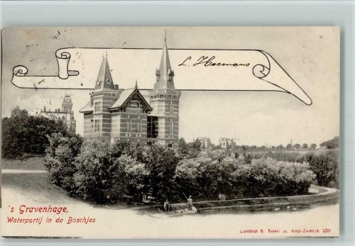 Den Haag 1900 Waterpartij in de Boschjes